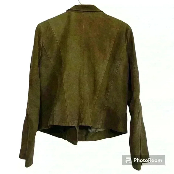 Kenneth Cole 100% leather brown jacket. Women’s size large - Picture 2 of 14